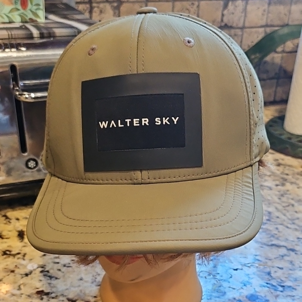 Walter Sky Khaki Green Poly Spandex Flex Fit Yupoong Cap Hat